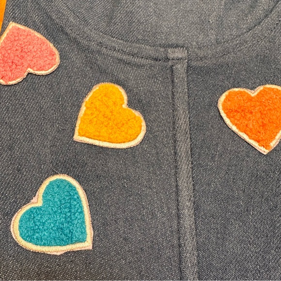 FOREVER 21 Heart graphic denim bustier crop top NWT - Picture 4 of 5